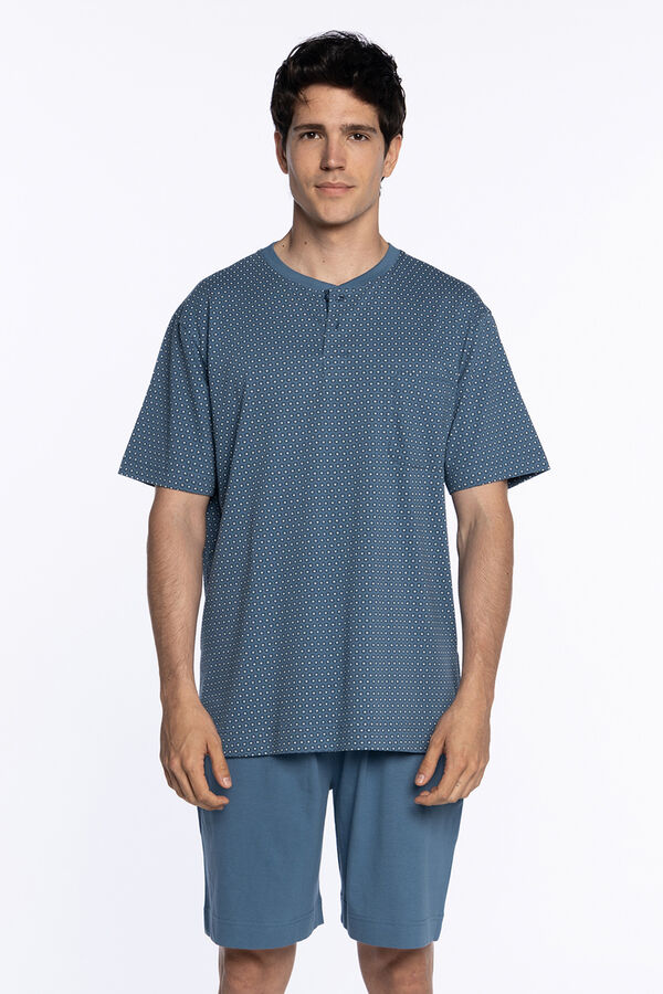 Punto Blanco Pijama curto de algod&atilde;o, Deep azul