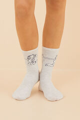 Womensecret Pack 3 calcetines medios algodón Garfield estampado