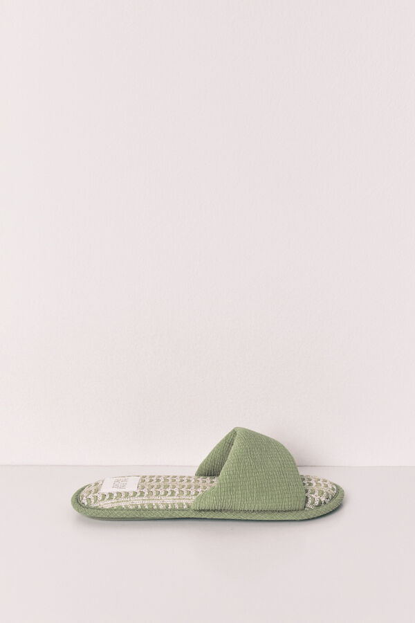Women'secret Chinelos de quarto verde palmeiras caqui