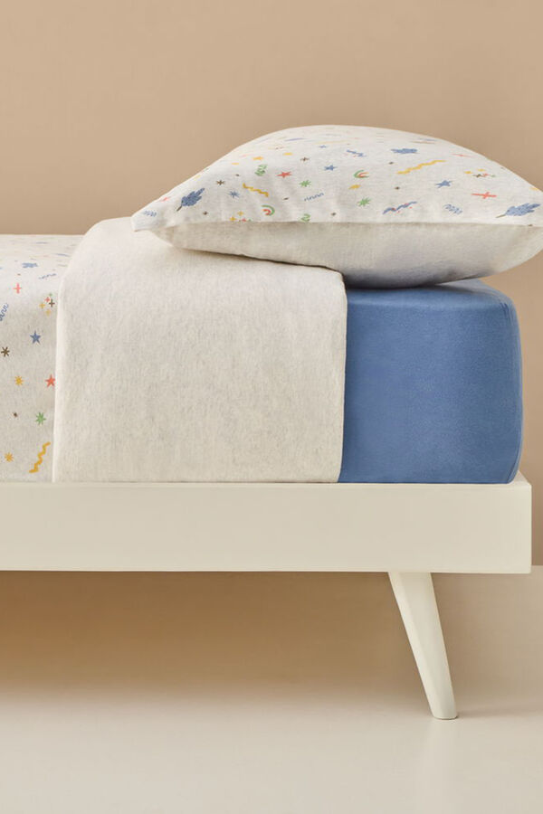 Textura Capa de edredão com malha arco-íris e estrelas cinzento