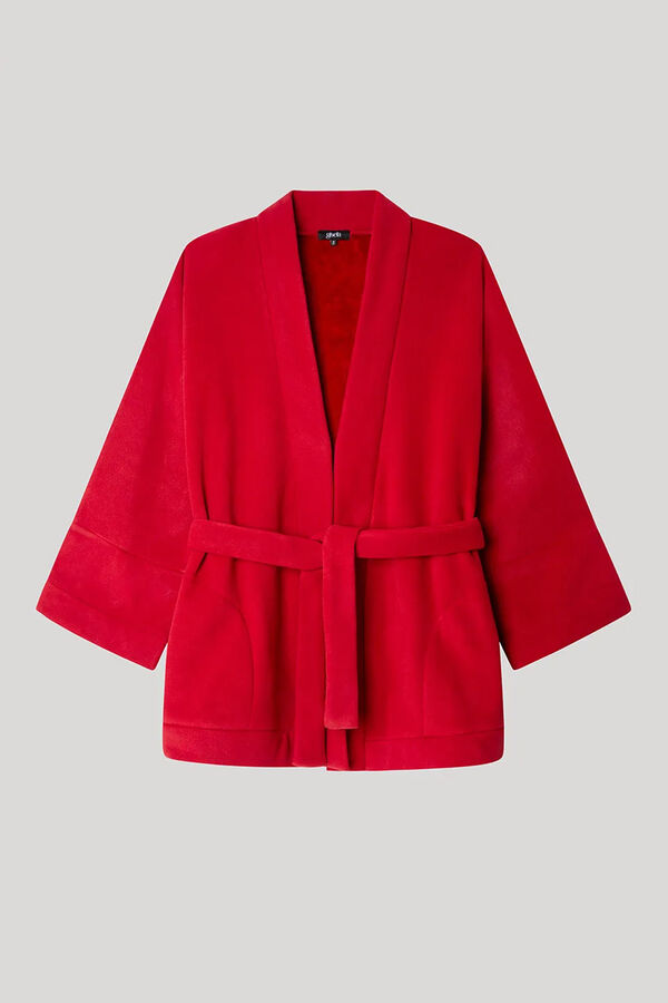 Gisela Robe de pele vermelha castanho