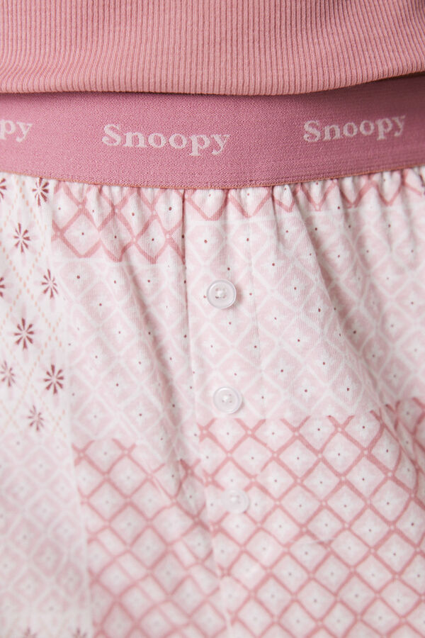 Women'secret Pijama algod&oacute;n Snoopy rosa rosa