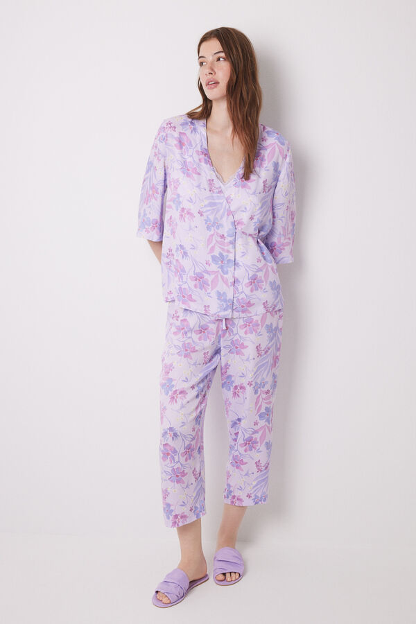 Women'secret Conjunto de pijama lil&aacute;s de 3 pe&ccedil;as rosa