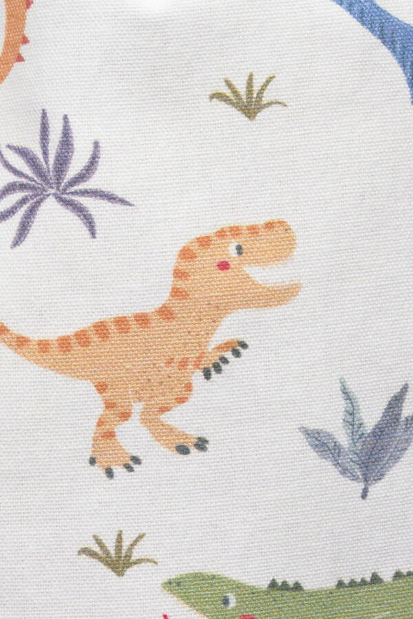 Textura Bolsa algod&oacute;n dinosaurio blanco