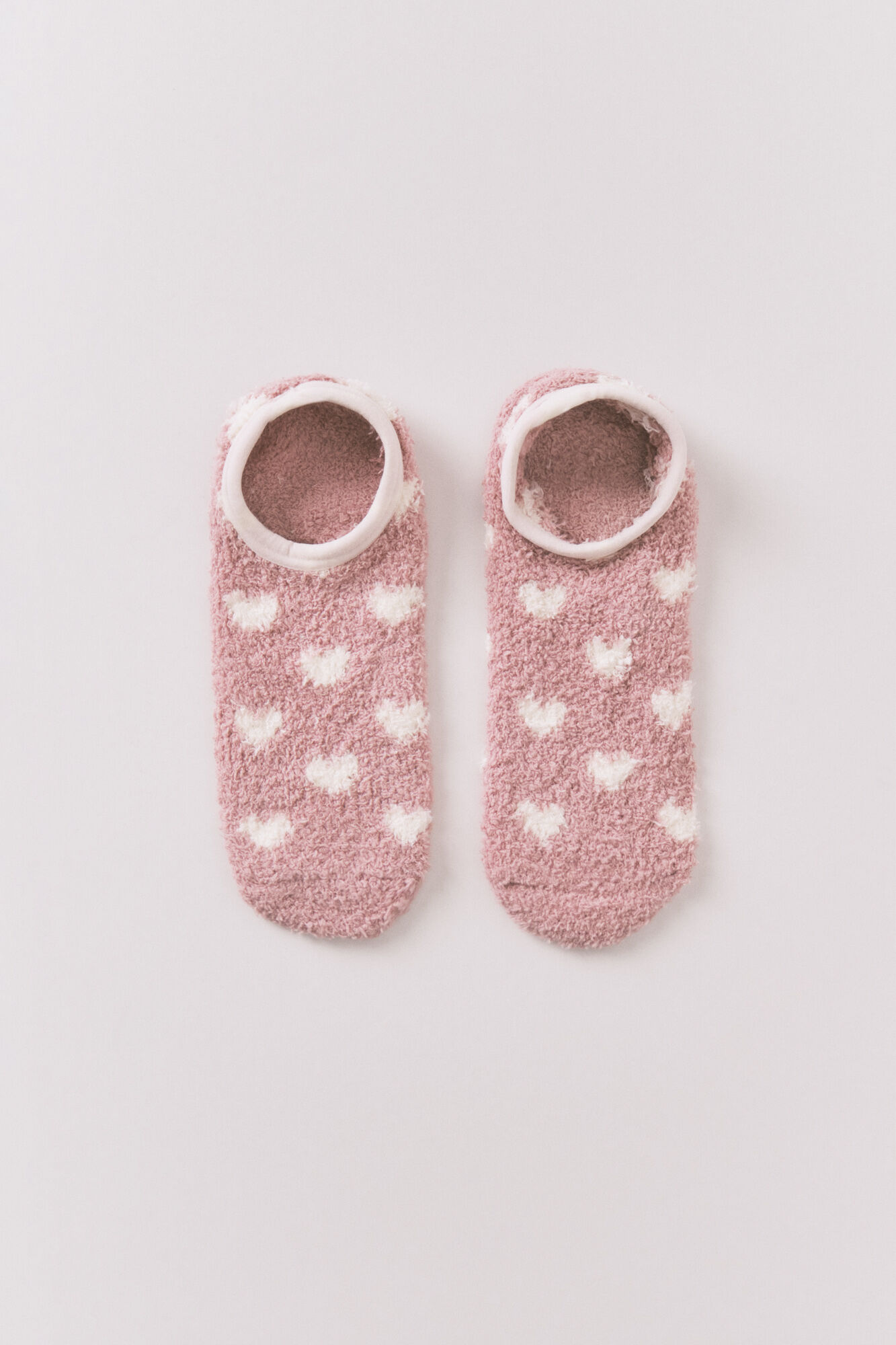 Women'secret Meias slip- on de cora&ccedil;&atilde;o rosa