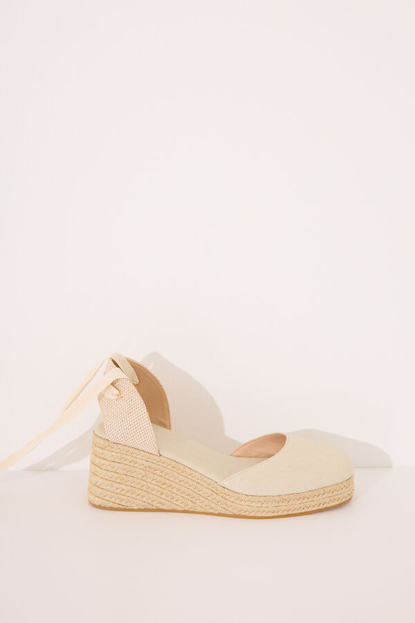 Women'secret Sandalias esparto dorado plataforma nude