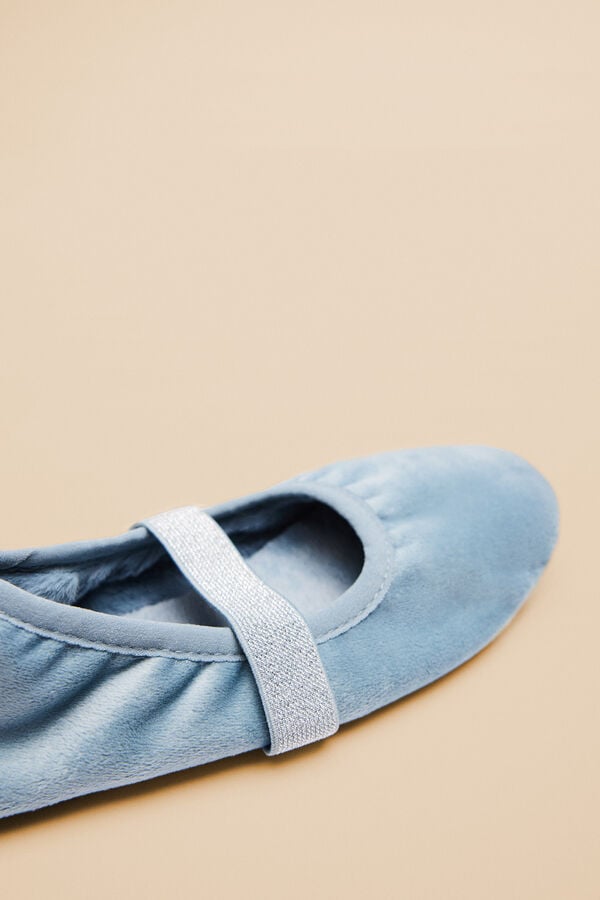 Women'secret Zapatillas casa bailarina azul