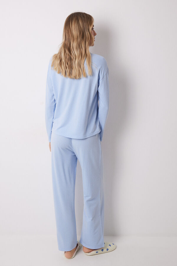 Women'secret Pijama largo Snoopy azul rayas azul