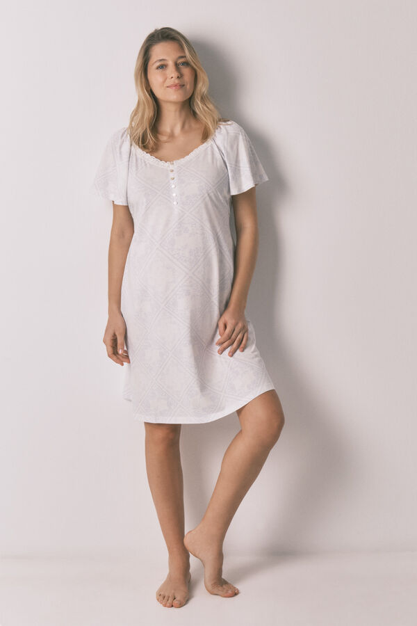 Women'secret Camis&oacute;n "maternity" algod&oacute;n azul volante estampado