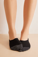 Women'secret Pack 3 calcetines invisibles algod&oacute;n lurex negro negro