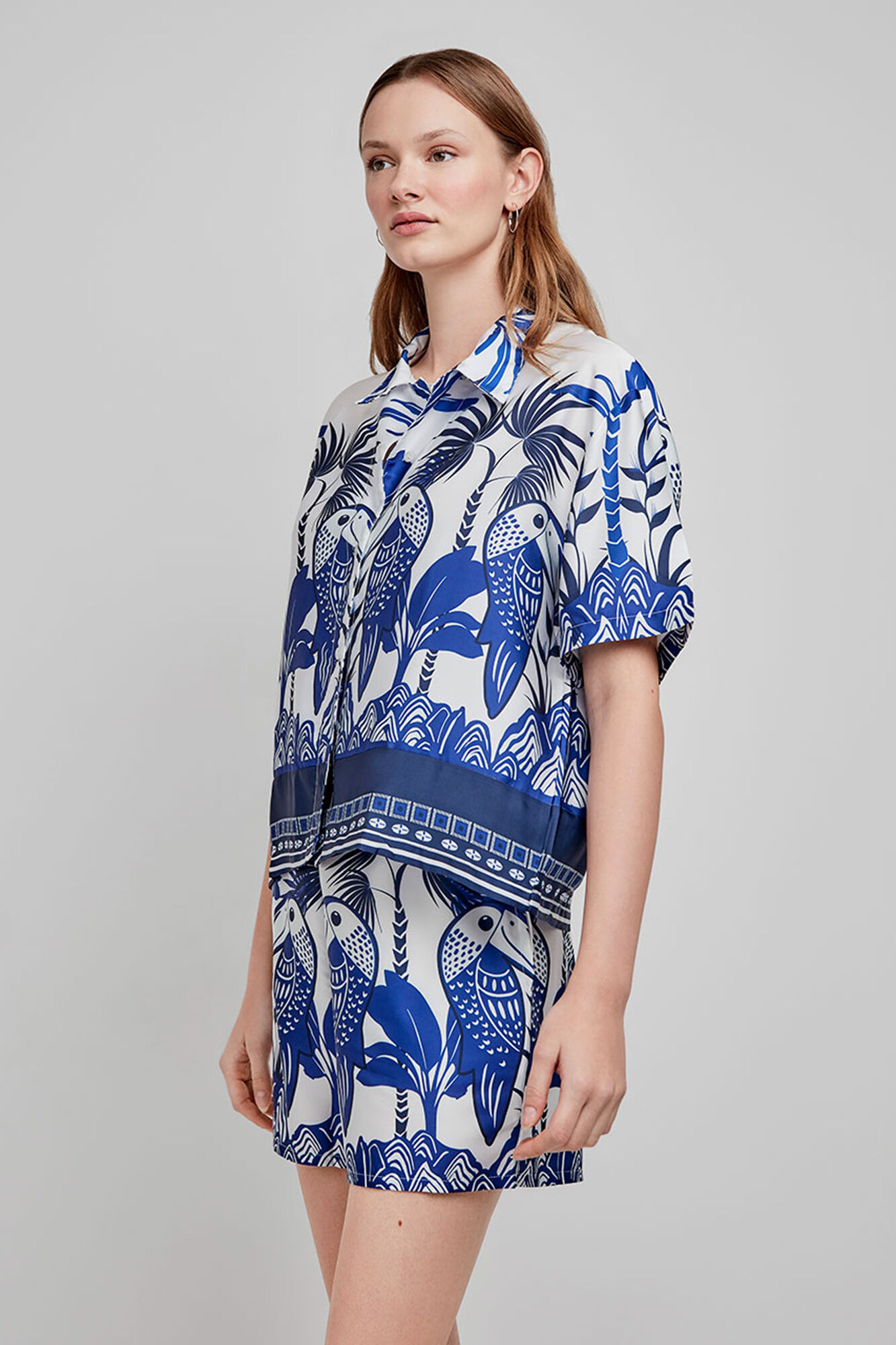 Gisela Shorts de pijama com estampado tropical