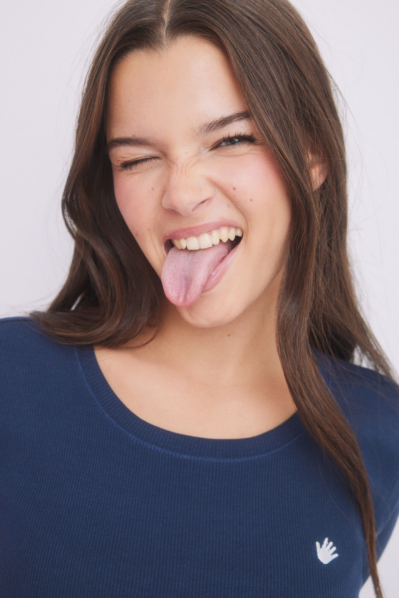 HI&BYE Pijama longo azul marinho