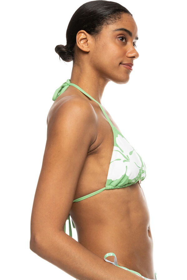 Roxy Top de biquíni Tiki Tri para mulher verde