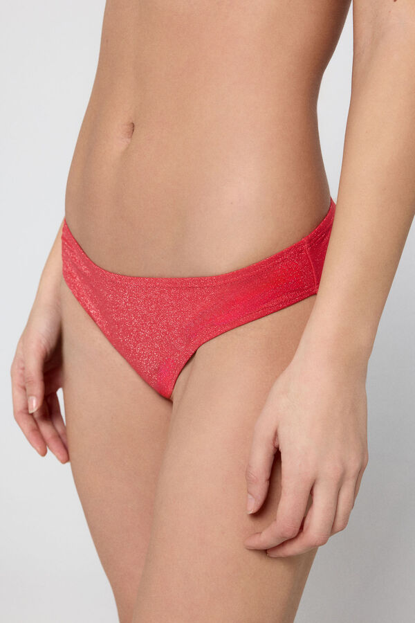 Pieces Calcinha de biqu&iacute;ni lurex rosa