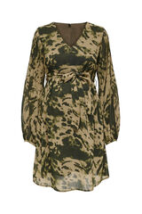 Only Maternity Vestido midi pré-mamã estampado manga comprida cinzento