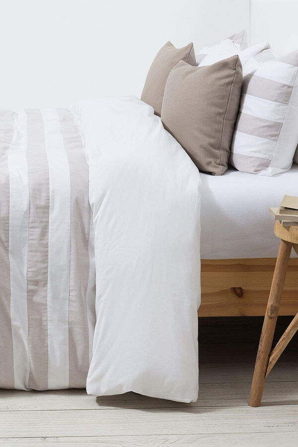 Textura Capa nórdica algodão percal combinação tecidos. Cama 105-110 cm. branco