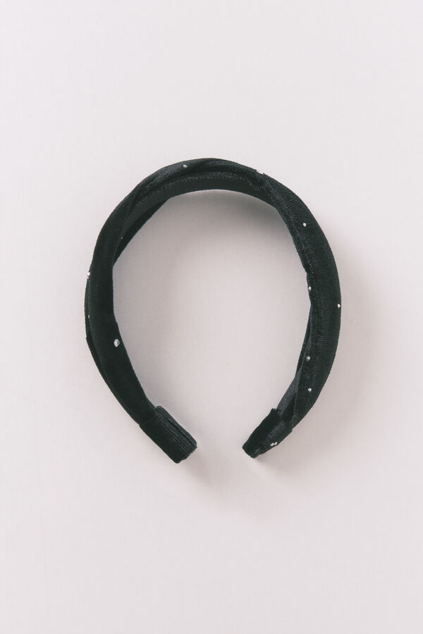 Women'secret Diadema terciopelo negro brillos negro