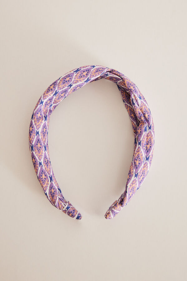 Women'secret Diadema pelo boho lila estampado