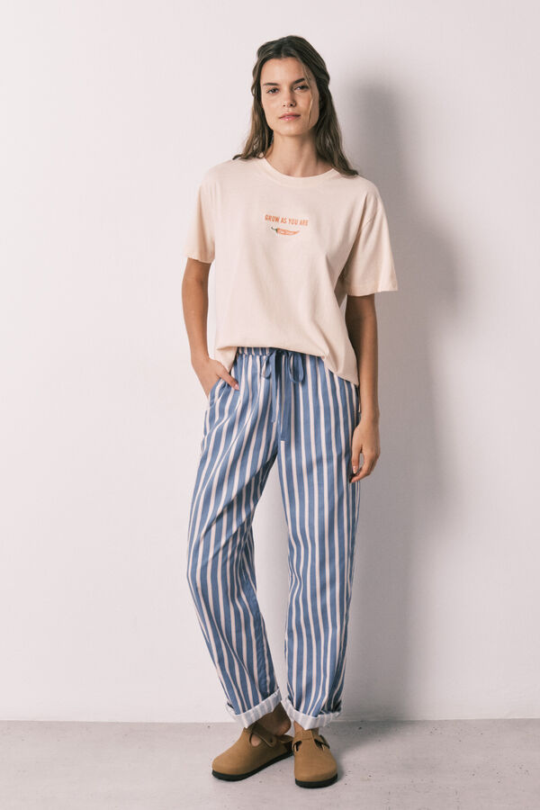 Women'secret T-shirt de manga curta 100% algod&atilde;o laranja vermelho