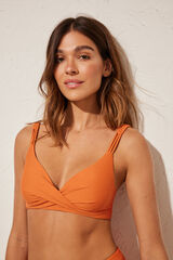 Women'secret Top bikini triangular cruzado naranja naranja