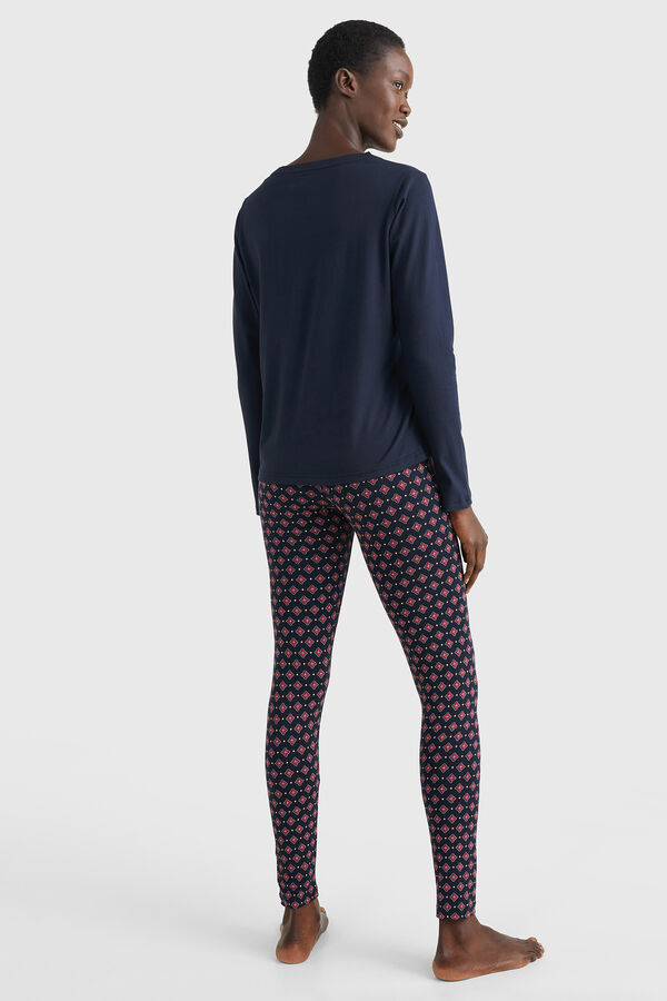 Tommy Hilfiger Set de pijama largo con pantal&oacute;n de punto estampado