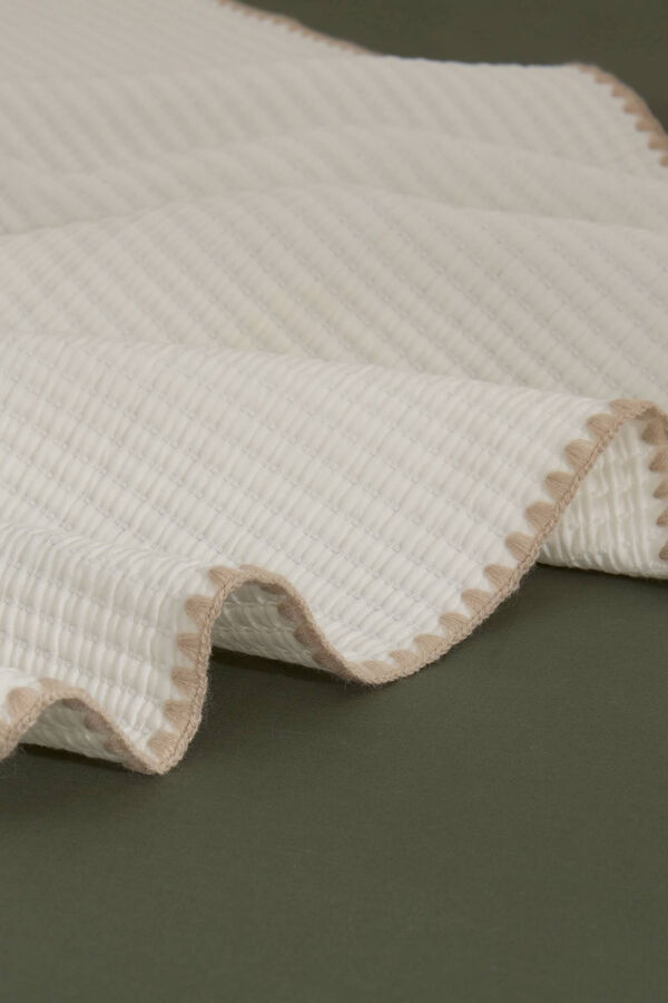 Textura Manta jacquard pesponto 120 x 180 cm. bege