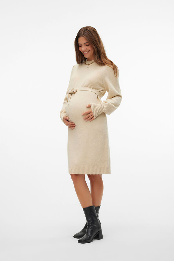Mamalicious Vestido midi de punto maternity gris
