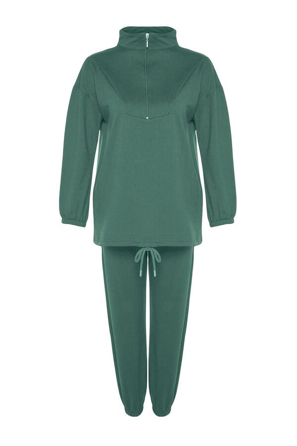 Trendyol Conjunto ch&aacute;ndal verde sudadera y pantal&oacute;n kaki