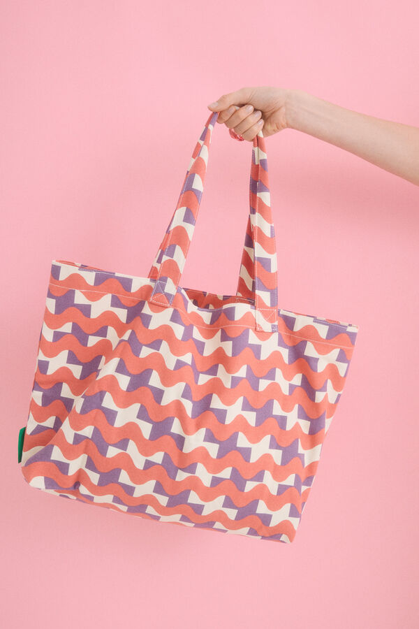 HI&BYE Sacola estampado vermelha estampado