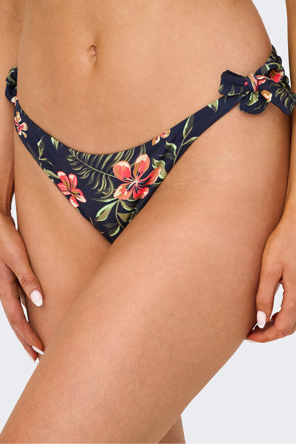 Only Calcinha de biqu&iacute;ni brasileira com estampa floral azul