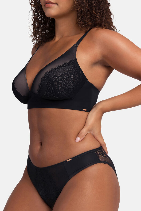 Dorina Suti&atilde; de renda sem aro preto