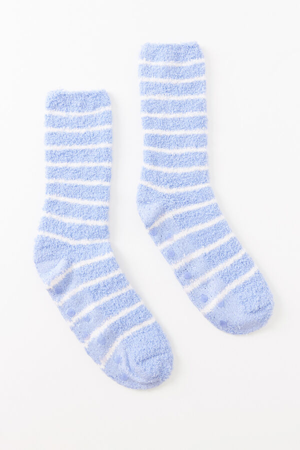 Women'secret Calcetines pelo azul rayas azul