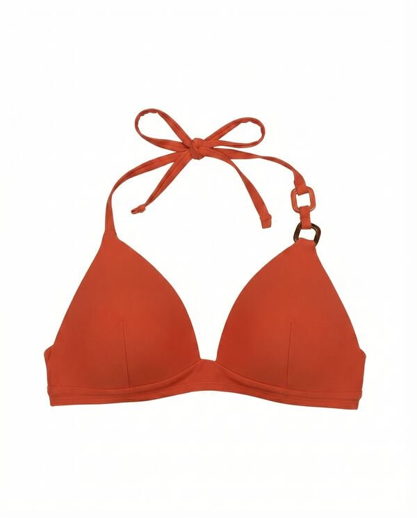 Women'secret Top biqu&iacute;ni triangular fixo laranja vermelho