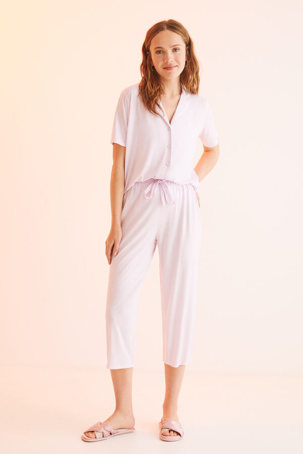 Womensecret Pijama camisero Capri morado morado/lila