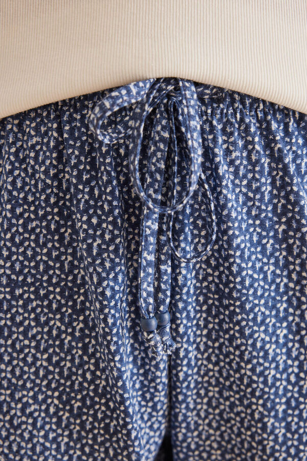 Women'secret Cal&ccedil;as compridas estampado geom&eacute;trica 100% algod&atilde;o azul