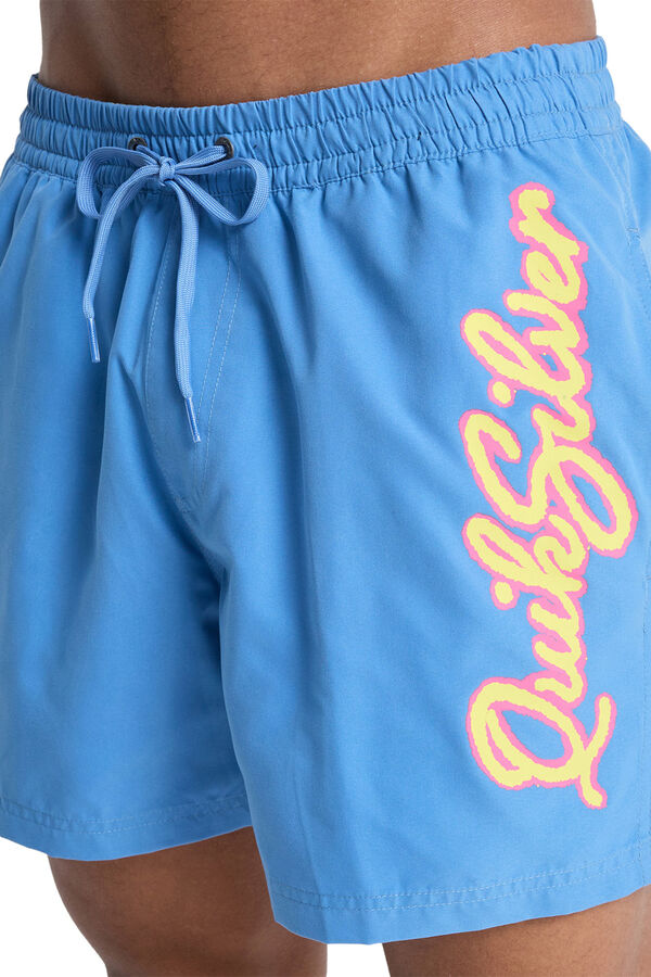 Quiksilver Ba&ntilde;ador liso logo lateral azul