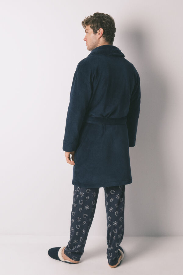 Women'secret Bata midi hombre polar azul  azul