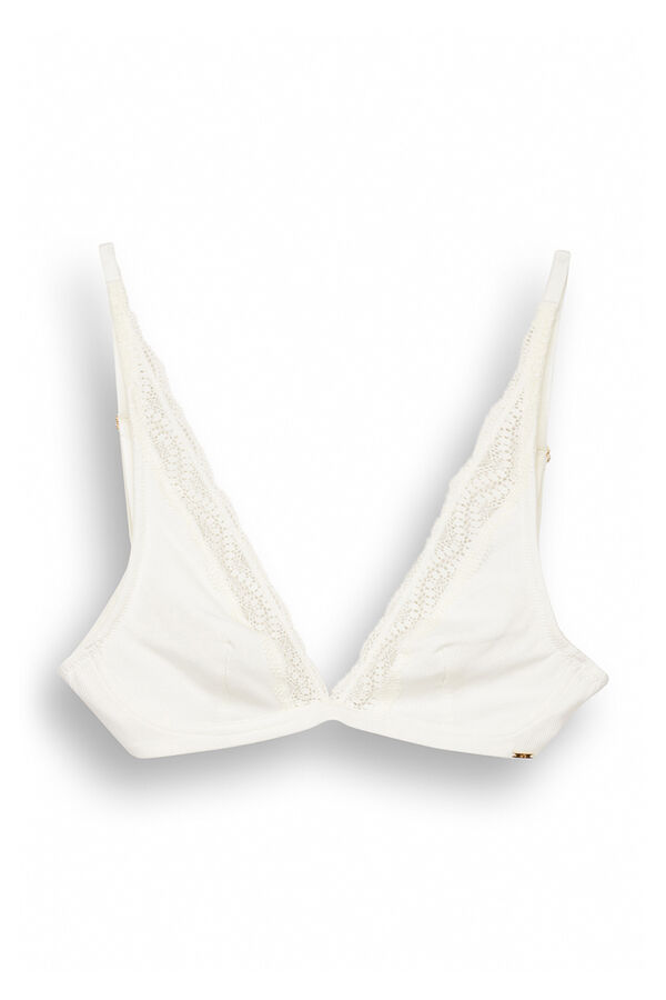 Women'secret FANTASTIC Sujetador triangular halter algod&oacute;n marfil marfil