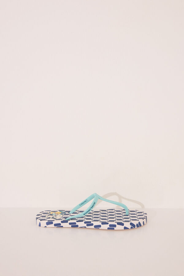 Women'secret Chinelos com estampa geométrica do Snoopy azul