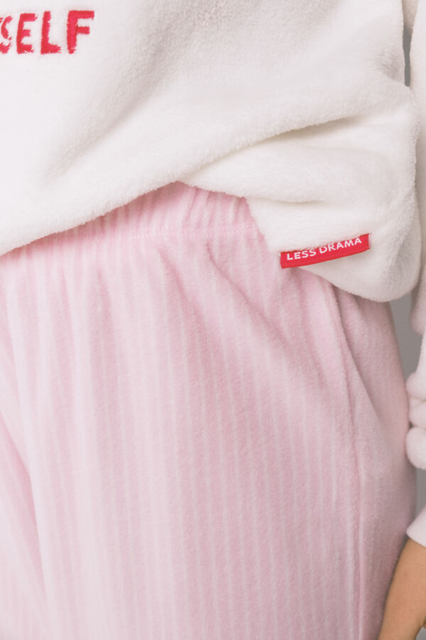 Women'secret Pijama largo polar Snoopy marfil