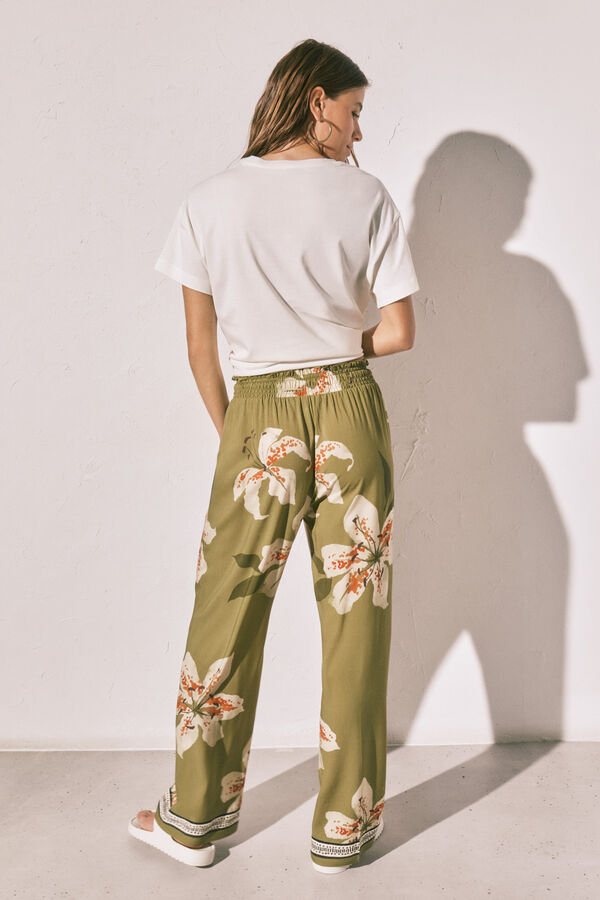 Women'secret Pantal&oacute;n largo estampado flores estampado