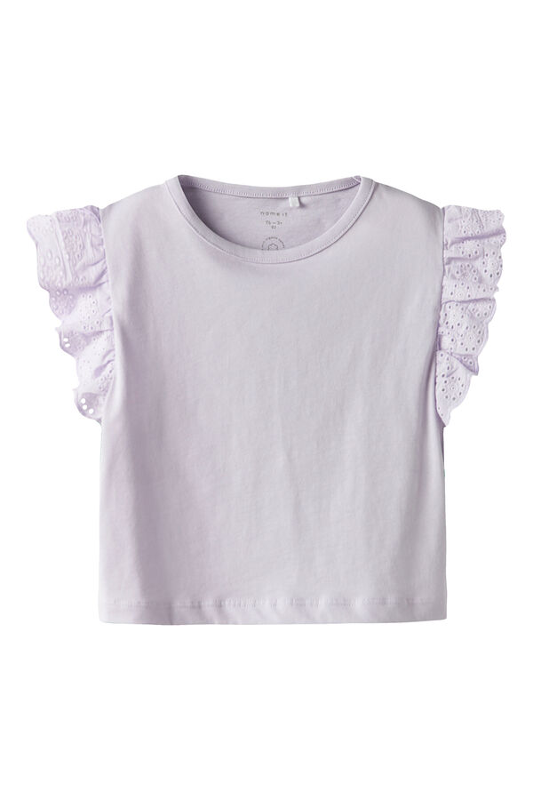 Name it T-shirt manga curta para menina rosa
