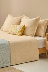 Textura S&aacute;bana algod&oacute;n rayas efecto lino amarillo