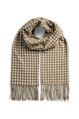 Pieces Bufanda Pata de Gallo Flecos gris