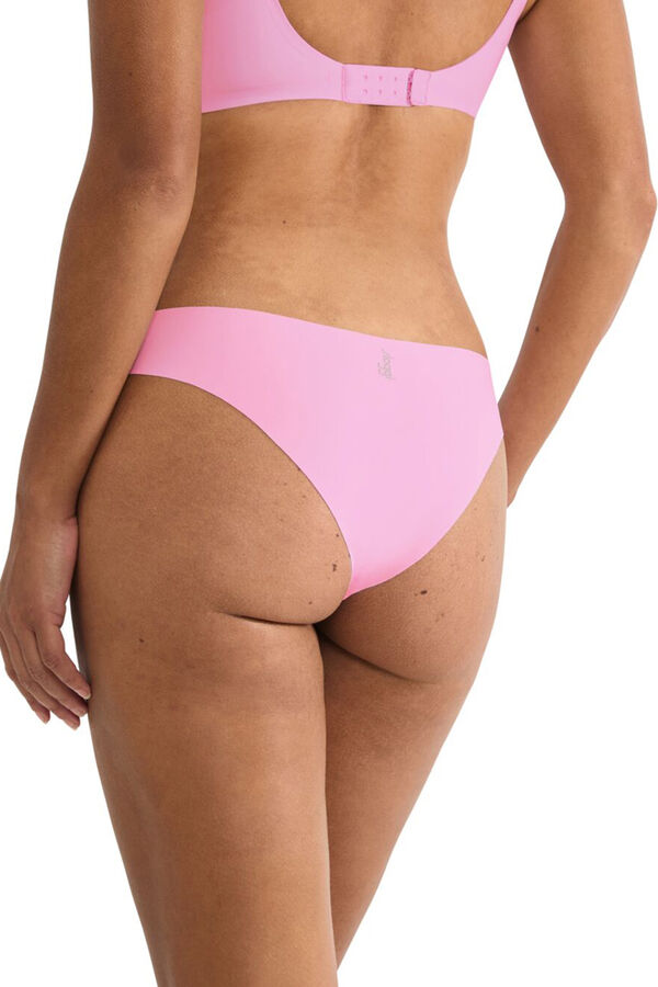 Sloggi Cueca tanga sem costura em microfibra rosa