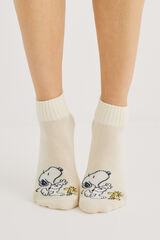 Womensecret Pack de 3 meias curtas de algodão do Snoopy estampado