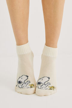 Womensecret Pack de 3 meias curtas de algodão do Snoopy impressão