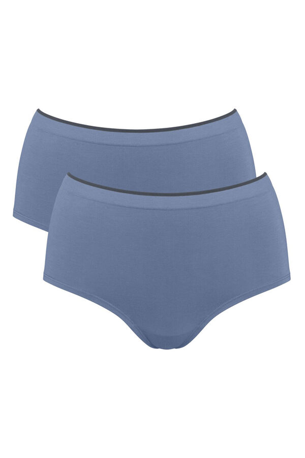 Sloggi Pack de 2 bragas de cintura alta azul