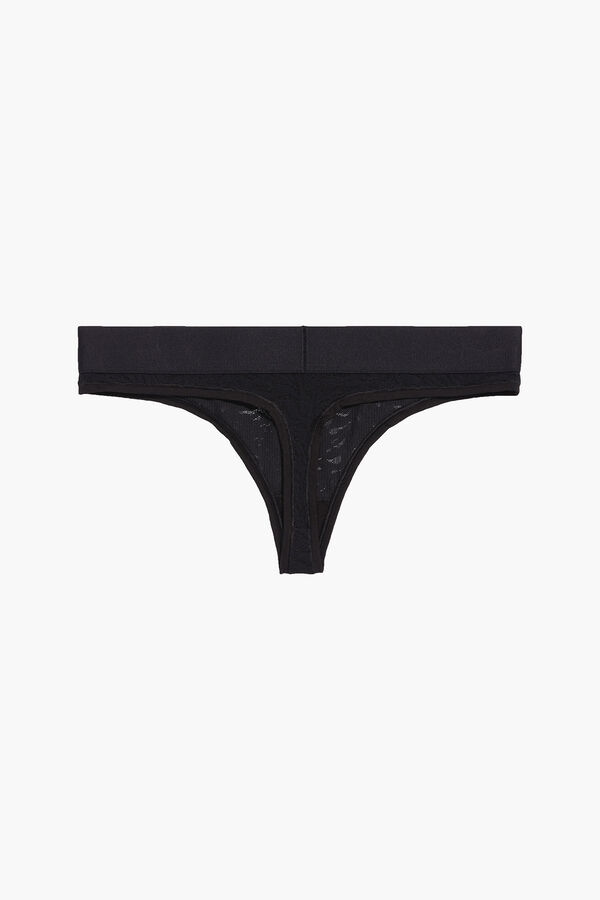 Calvin Klein Tanga de encaje Intrinsic negro