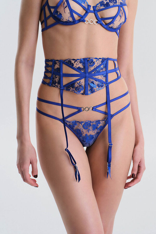 Penti Liguero encaje azul azul